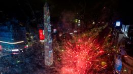 Hinchada Argentina en el obelisco 19072026