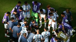 La Selección Argentina junto al DT Lionel Scaloni 