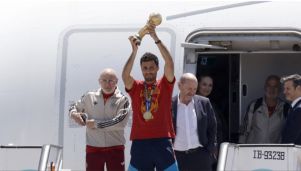 España aterrizó en Madrid tras ganar la Copa del Mundo
