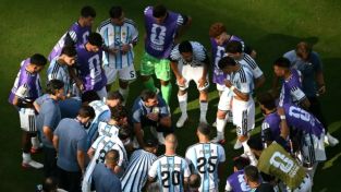 La Selección Argentina junto al DT Lionel Scaloni 
