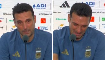Lionel Scaloni llorando