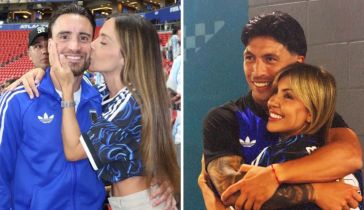 Nicolás Tagliafico y Caro Calvagni y Licha Martínez con Muriel López Benítez