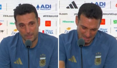Lionel Scaloni llorando