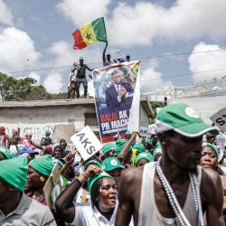 Partidarios del expresidente senegalés Macky Sall se congregan a las afueras del aeropuerto militar Leopold Senghor antes de su llegada a Dakar. El expresidente senegalés Macky Sall, candidato al cargo de Secretario General de las Naciones Unidas, anunció que viajaría a Dakar para reunirse con su sucesor, el presidente de Senegal, Bassirou Diomaye Faye. | Foto:Patrick Meinhardt / AFP