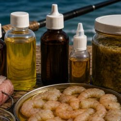 Las formulaciones cambian considerablemente según el ambiente donde serán utilizadas. En el mar, los atrayentes deben soportar la salinidad, las corrientes y el enorme volumen de agua. Por ese motivo, suelen ser más densos, aceitosos y concentrados.