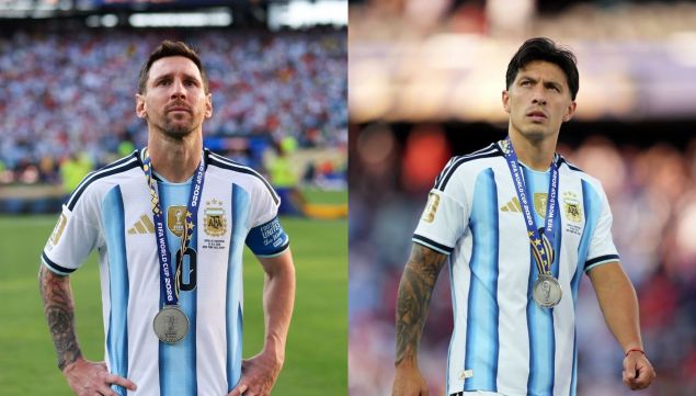 Lionel Messi y Lisandro Martínez