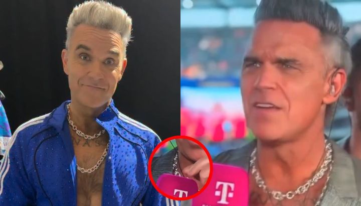 Robbie Williams reveló qué era la sustancia blanca que cayó de su boca en la final del Mundial 2026