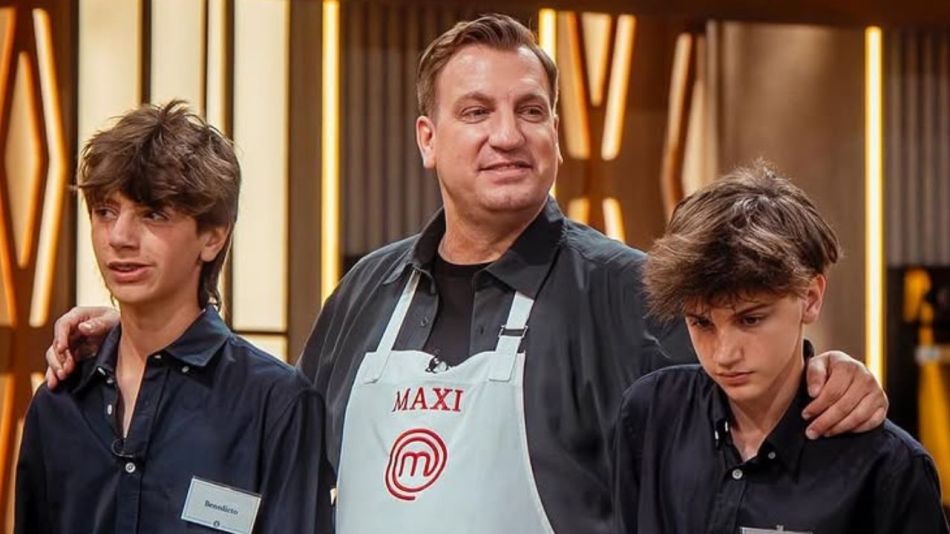 Maxi López con sus dos hijos, Benedicto y Constantino