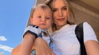 Eva Bargiela con su hijo Faustino