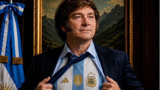 La imagen de Milei con la camiseta argentina tras los ataques contra el país