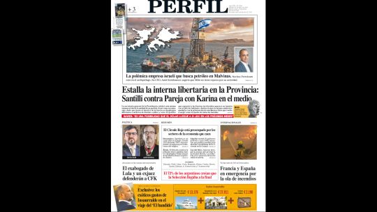 La tapa del Diario PERFIL del sábado 25 de julio de 2026