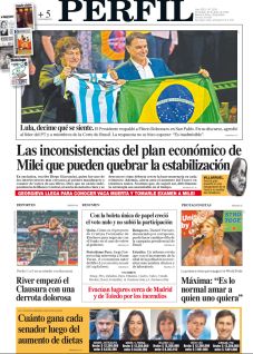 La tapa del Diario PERFIL del domingo 26 de julio de 2026