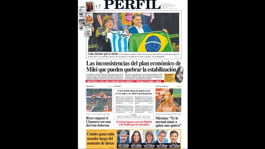 La tapa del Diario PERFIL del domingo 26 de julio de 2026