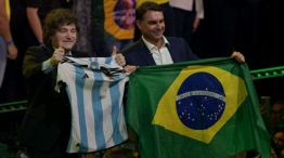 Javier Milei y Flavio Bolsonaro.
