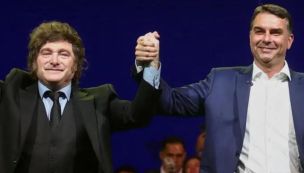 Javier Milei y Flavio Bolsonaro.