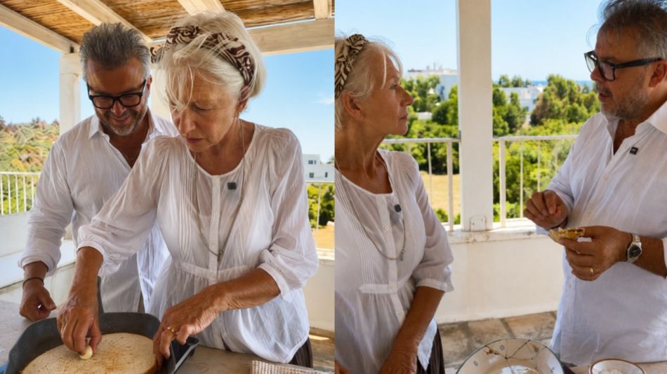 Donato de Santis y Helen Mirren