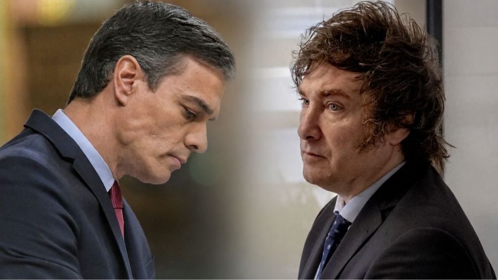 Pedro Sánchez y Javier Milei