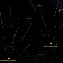 Las lluvias de meteoros Delta Acuáridas y Alfa Capricórnidas coinciden en el firmamento.
