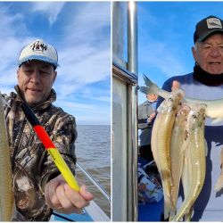 Durante las primeras horas, la bajante limitó la cantidad de piques, aunque los pocos pejerreyes capturados ya anticipaban el potencial del lugar, con ejemplares que oscilaron entre 35 y 40 cm.