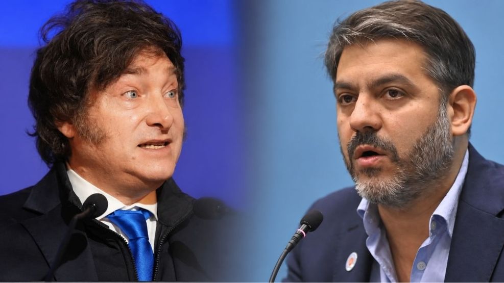 El ministro de Gobierno bonaerense Carlos Bianco y el Presidente Javier Milei
