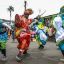 Fotogaleria Personajes moros y cristianos participan en el Auto de Floripes (o Festa de São Lourenço) enfrentándose en una representación teatral en Santo Antonio, en la isla de Príncipe, Santo Tomé y Príncipe