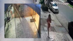 Así escapaba corriendo Candela Arizaga por las calles del barrio de Belgrano.