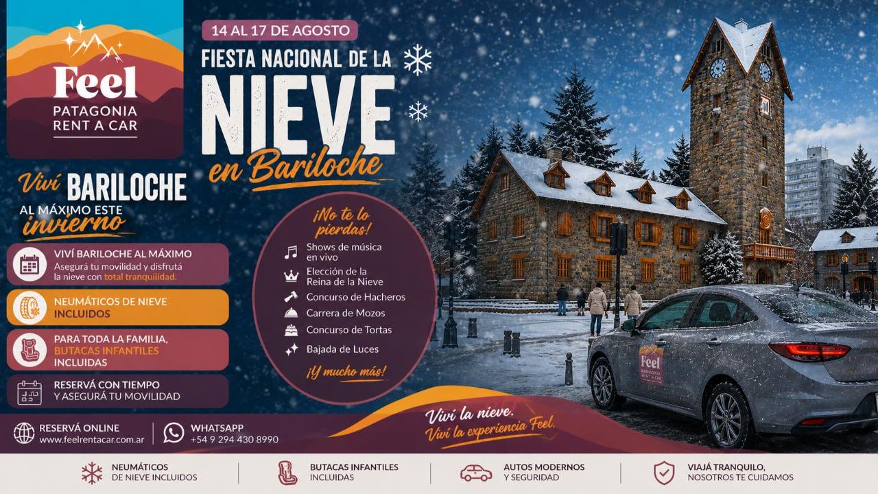 Bariloche se prepara para la Fiesta Nacional de la Nieve: reservá tu movilidad con tiempo | Foto:CONTENTNOTICIAS