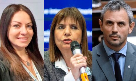 Sandra Pettovello, Patricia Bullrich y Martín Menem