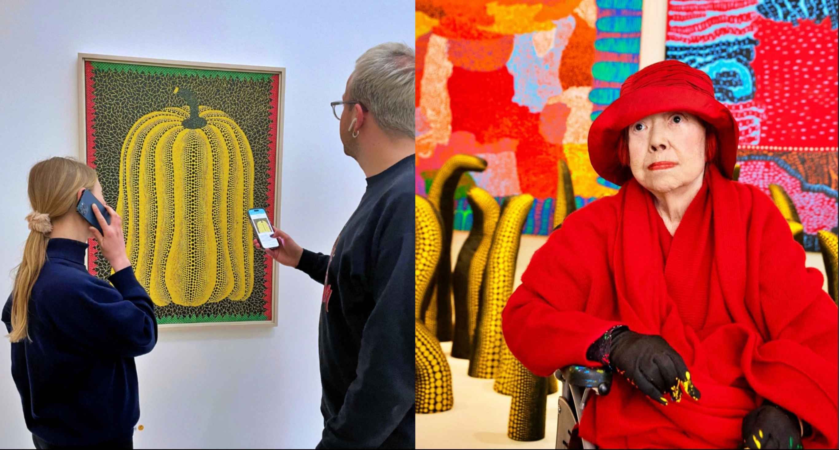 Yayoi Kusama, protagonista de una exitosa exposición en Colonia (Alemania), que convocó a 480.335 visitantes.