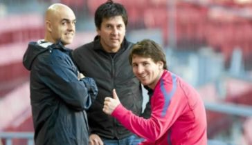 Jorge Messi y Lionel Messi en Barcelona