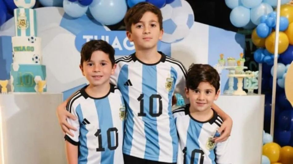 Thiago, Mateo y Ciro Messi
