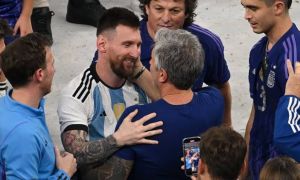 Lionel Messi y su padre Jorge Messi