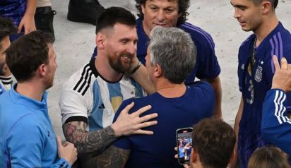 Lionel Messi y su padre Jorge Messi