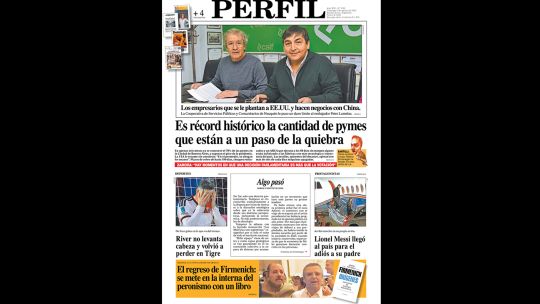 La tapa del Diario PERFIL del domingo 9 de agosto de 2026