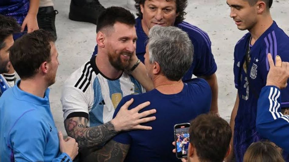 Lionel Messi y su padre Jorge Messi