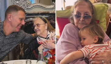 Alejandro Fantino, su mamá Chita y su hijo Beltrán