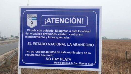 “No vinieron a arreglar la ruta, pero sí a sacar el cartel”: la intendenta de San Marcos Sud cuestionó el abandono del Gobierno nacional
