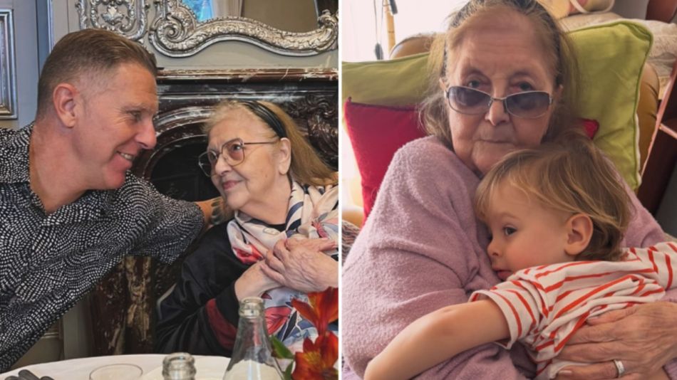 Alejandro Fantino, su mamá Chita y su hijo Beltrán