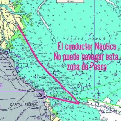 Carta con los límites para el Conductor Náutico.