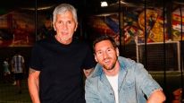 Leo Messi junto a su papá, Jorge Messi