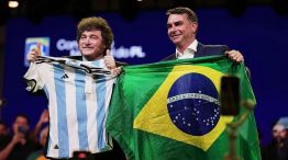 Javier Milei y Flávio Bolsonaro.