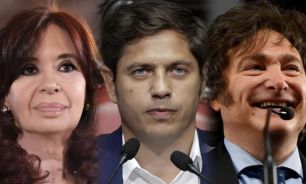 Milei, Cristina y Kicillof