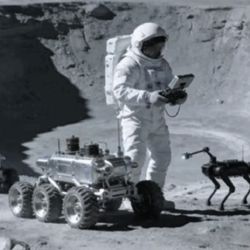 El plan prevé que tres astronautas operen junto a robots en la superficie lunar