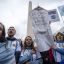 Scientists march against Milei's cuts wearing Albiceleste shirts