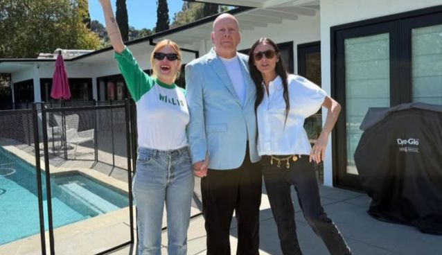 Tallulah Willis, Bruce Willis y Demi Moore