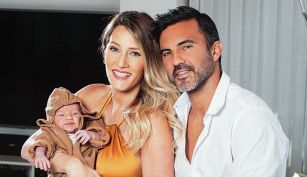 Mica Viciconte y Fabián Cubero con Luca