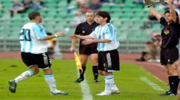 Debut de Messi con la selección frente a Hungría en 2005