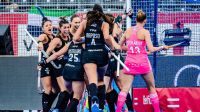 Las Leonas tras vencer a Alemania
