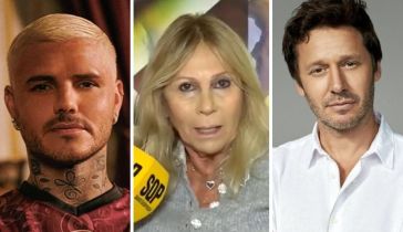 Mauro Icardi, Ana Rosenfeld y Benjamín Vicuña