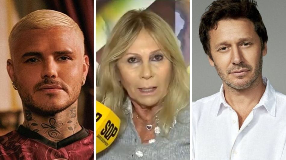 Mauro Icardi, Ana Rosenfeld y Benjamín Vicuña